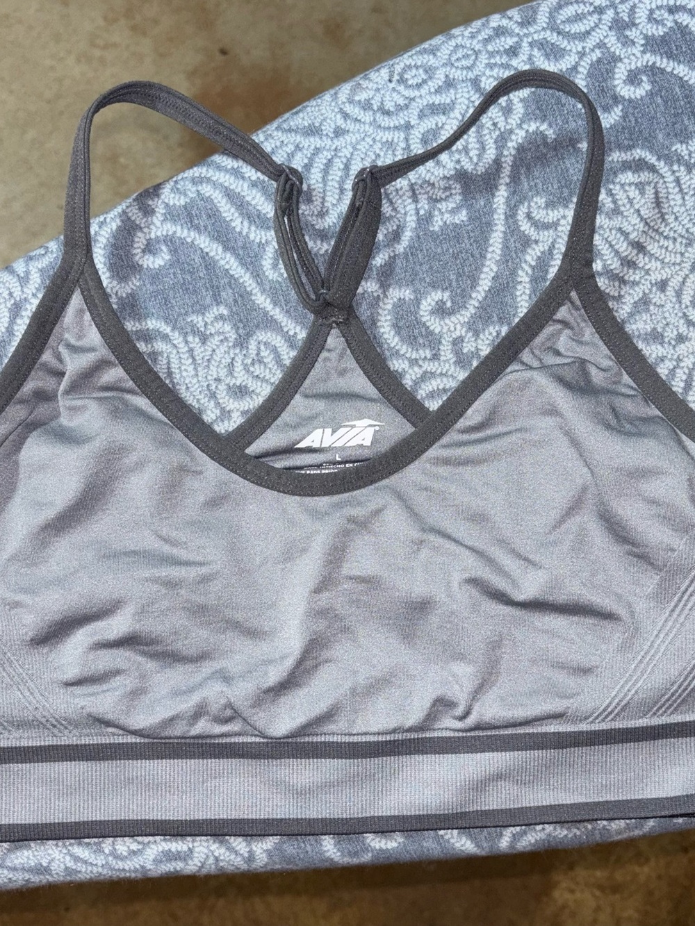 Avia Gray Racerback Sports Bralette